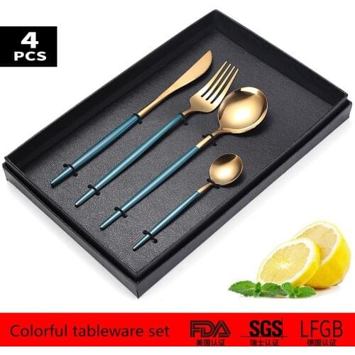 Creative Stainless Steel Kitchen Cutlery Cutlery 4-piece Set Portuguese Cutlery Set Hotel Special Western Steak Cutlery Set