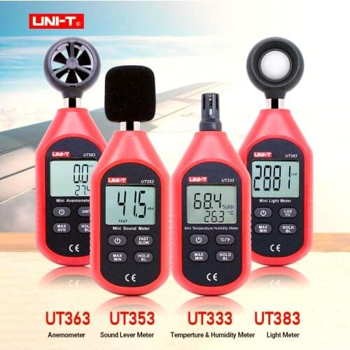 UNI-T Mini Light Meter Digital Luxmeter UT333 UT353 UT363 UT383 Digital Thermometer Hygrometer Sound Level Meter Anemometer