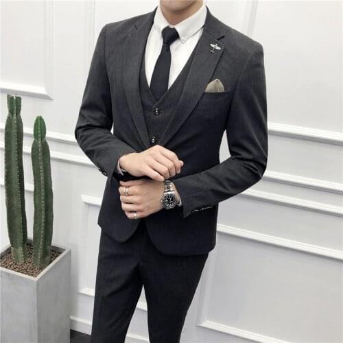 2021 casual mens suit three-piece suit business professional formal wear groom best man wedding male suit mens suit