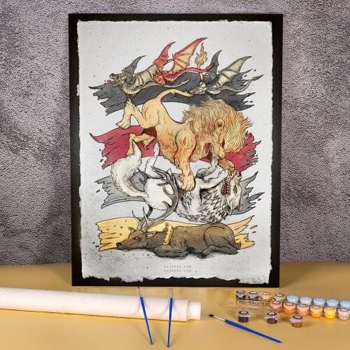 Unknown A King In Every Corner Painting By Numbers Kit Oil Paints 50*70 Boards By Numbers Home Decor For Handicraft