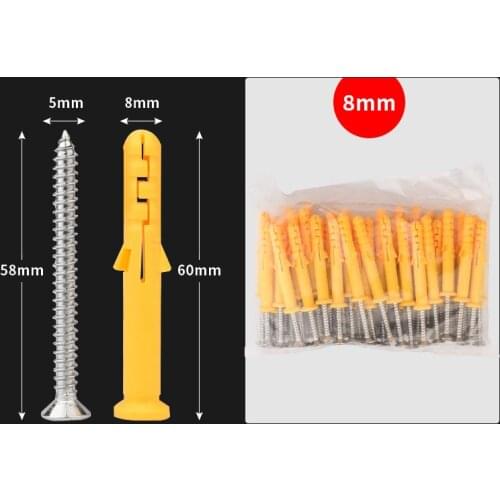 Plastic Expansion Pipe Screw Set Expansion Plug Rubber Plug Anchor Self Tapping Screw 6mm 8mm 10mm