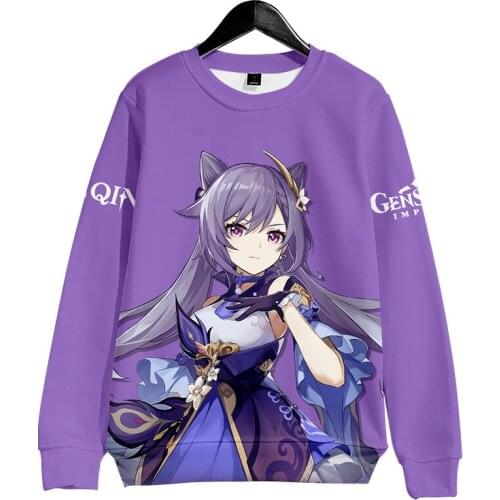 2021 New genshin impact Hu Tao 3D Print O-neck Sweatshirt Hoodie Fashion Long Sleeve Sweatshirts Streetwear pullover Clothes