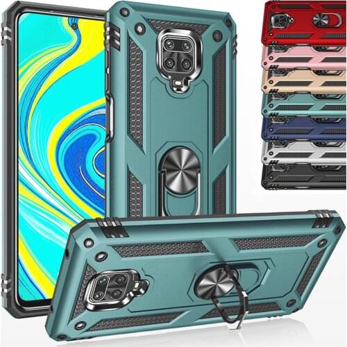 Shockproof Case For Xiaomi Redmi Note 9 9S Pro 8 T K30 9C 9A Armor Ring Cover For Mi Note 10 Lite CC9 Poco X3 NFC X2 F2 Pro Case