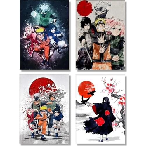 Japanese Anime Naruto Watercolor Posters and Print Sasuke Itachi Wall Art Canvas Painting Picture Living Room Home Decor Cuadros