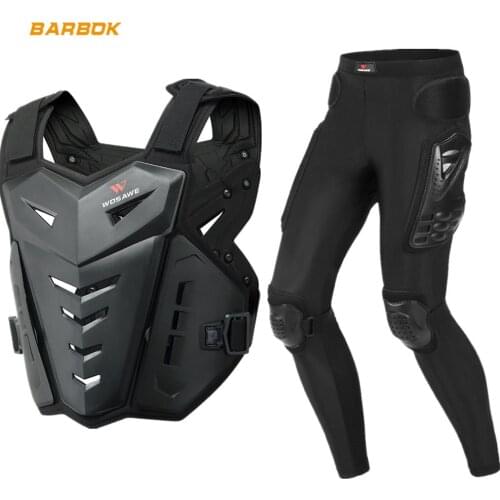 WOSAWE Sleeveless MTB Motocross Armor Protector Jackets Pants Suit Motorbike Racing Vest Motorcycle Armor Adult Protective Gear