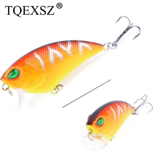 1PCS Small Crank Hard Bait 55mm 6.5g Floating Crankbaits Topwater Wobbler Rattling Pesca Fishing Lure top water VIB lure 3D Eye