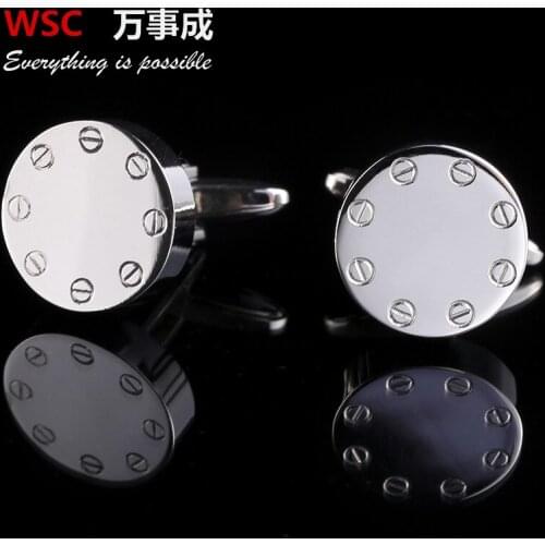 10pairs/lot PROMOTION! Bright Round Plain Cufflinks Simple Business Style Cuff Links Cuff Button Mens Jewelry Wholesale