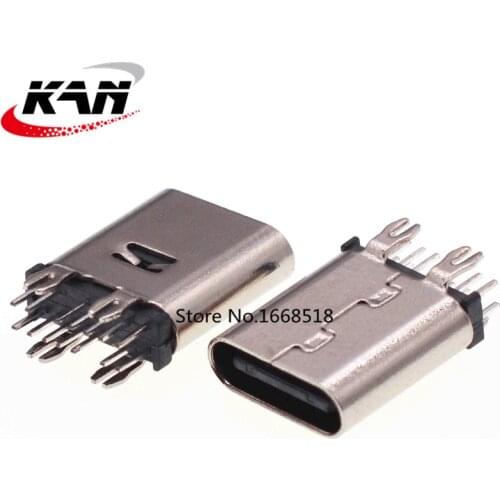 10pcs TYPE-C 14P female socket 10.0MM high vertical straight plug 180 degree harpoon foot high current 3.1 USB interface