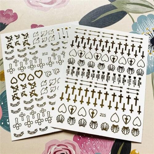 212-215 Cupids Arrow Jesus cross 3D Back glue Nail decal Nail sticker Nail decoration Nail art Nail ornament