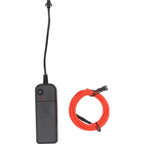 3M 9FT With 2*AA Battery Pack Decoration Auto Car EL Wire Rope Tube Neon Lights Line 10 Colors Selected Party Car Styling