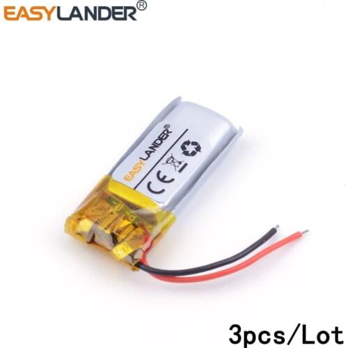 3pcs /Lot 3.7v lithium Li ion polymer rechargeable battery 381018 50mAh for bluetooth MP3,MP4 lithium battery 401018