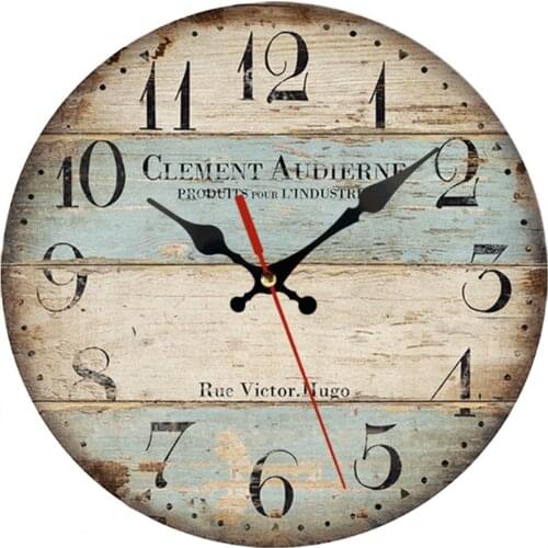 30cm/12" Silent Non-ticking Wooden Wall Clock Battery Powered Decorative Quartz Clock for Living Room Bedroom Home Rustic Decor
