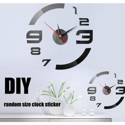 3D Wall Clock Mirror Wall Stickers Removable Art Decal Sticker Creative DIY Wall Clocks Home Decor Living Room Quartz Needle
