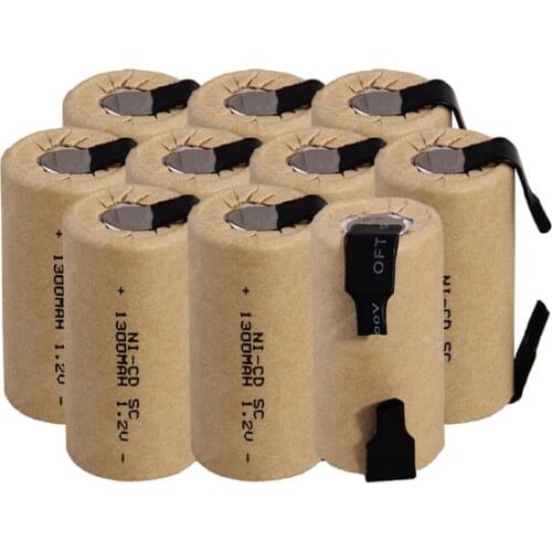 Lowest price 10 piece SC battery 1.2v batteries rechargeable 1300mAh nicd battery for power tools akkumulator
