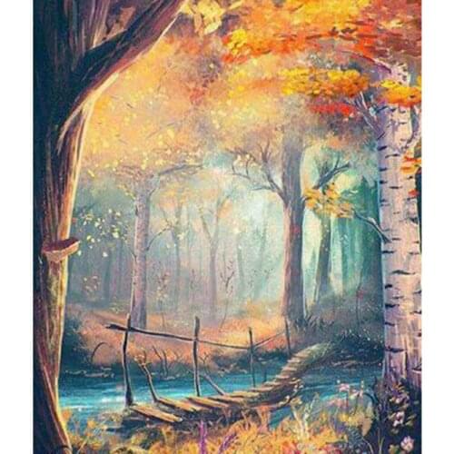 5D DIY Diamond Painting Landscape Painting Maple Tree Beauty Picture Square Round Diamond Cross Stitch Home Decoration WG2889
