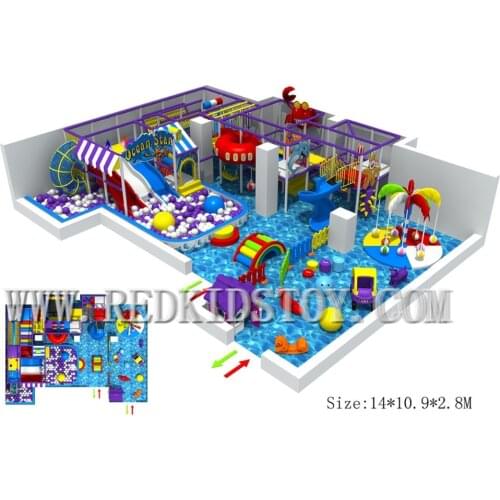 CE Certificated Ocean Concept Indoor Play Center With Baby Area HZ-18302