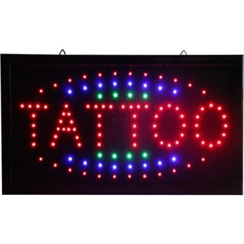 CHENXI Tattoo Store Neon Open Signs Flashing Led Tattoo Spa Beauty Shop Business Led Advertising Indoor 19*10 Inch