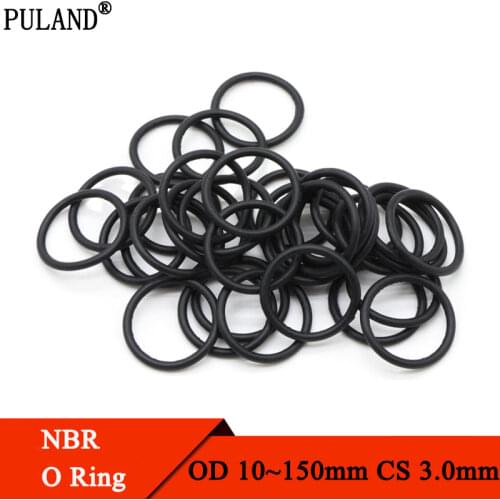 10pcs Black O Ring Gasket CS 3mm OD 10mm ~ 80mm NBR Automobile Nitrile Rubber Round O Type Corrosion Oil Resist Sealing Washer