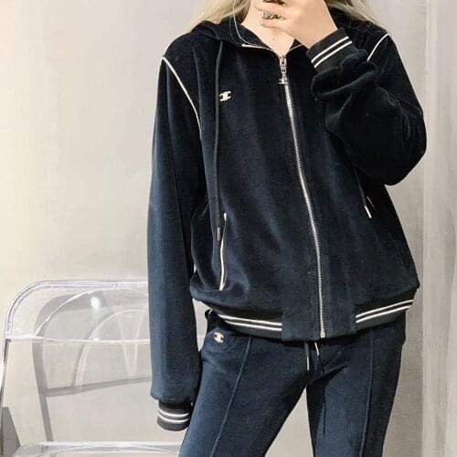 D068 d069 Lins cardigan mens and womens velvet jacket sports lazy wind zipper triumph Jacket Suit