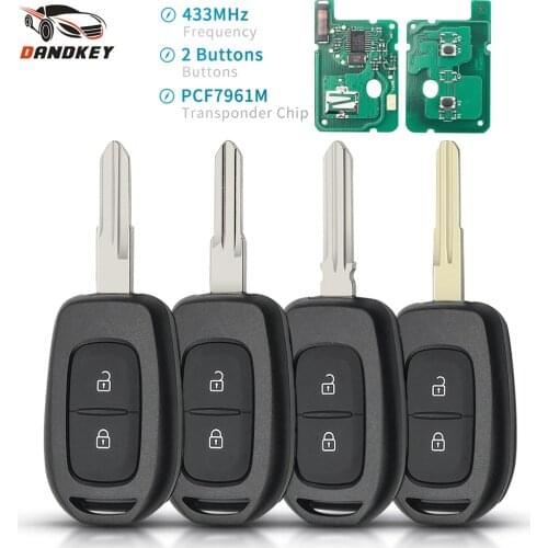 Dandkey For Renault Sandero Dacia Logan Duster Kwid Sandero XP Megan 2 Buttons 433MHZ PCF7961M Chip Remote Car Key