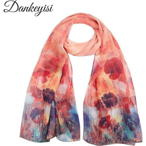 DANKEYISI Lady Natural Silk Scarf Shawl Female Pure Silk Scarves Women Wraps Solid Color Plus Shawls Big Long Beach Cover-ups