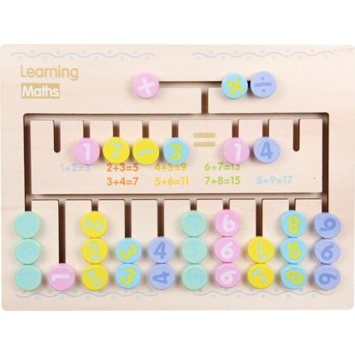 Wood Math Toys Materials Learning To Count Numbers Matching Digital match Early Education Teaching Children kids learn math tool
