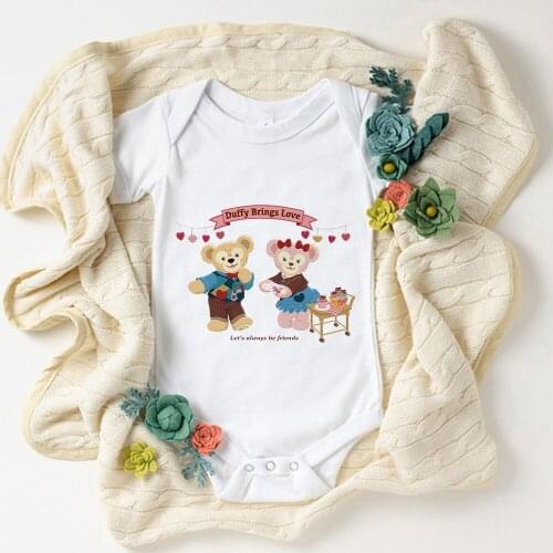 Infant Bodysuits Girls Boys Disney Bear Duffy Brings Love ShellieMay Lets Always Be Friends Cartoon Newborn Romper Baby Clothes