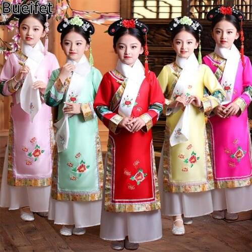 Children Traditional Chinese Hanfu Dress Girls National Princess Costumes Ancient Tang Dynasty Chinese Style Fairy Hanfu Skirt