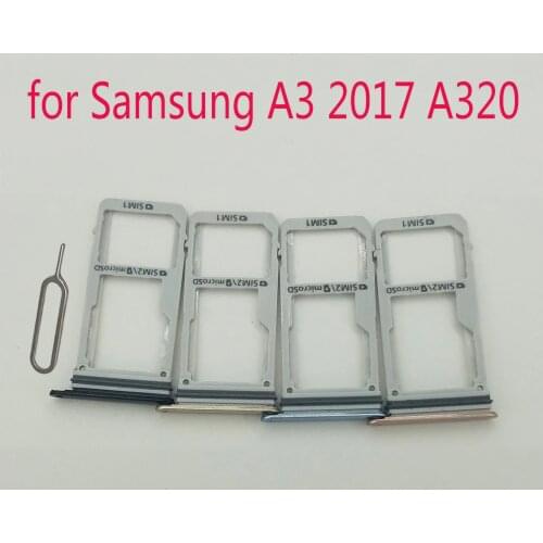 For Samsung Galaxy A3 2017 A320 A320F A320Y Original Phone Housing New SIM Tray Adapter Micro SD Card Tray Holder Slot + Tools