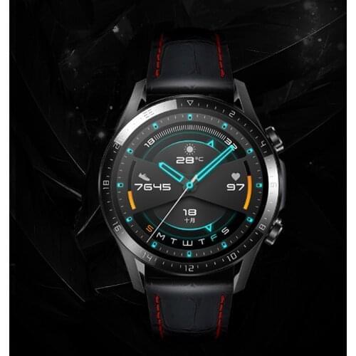 For Huawei smart watch GT42/46mm Strap crocodile pattern folding buckle wristband for huawei Watch GT2/2e/Pro watchband