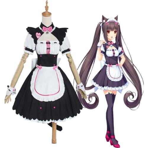 Dropshipping Chocola NEKOPARA Cosplay Chocolahalloween Vanilla Maid Dress Costume Cat Neko Girl NEKOPARA Cosplay party costumes