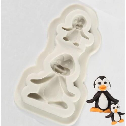 Penguin Shape Fondant Cake Silicone Mold Cookie Ice Cream Molds Biscuits Candy Chocolate Mould Baking Cake Decoration Tools