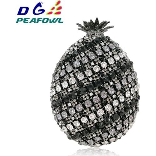 Fruit Luxury All Diamond Colorful Crystal Women Messenger Bags Chains Hasp Evening Bag Cell Phone Pocket Pochette Party Wallet