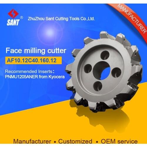 Indexable face milling cutter AF10.12C40.160.12 recomanded insert PNMU1205ANER