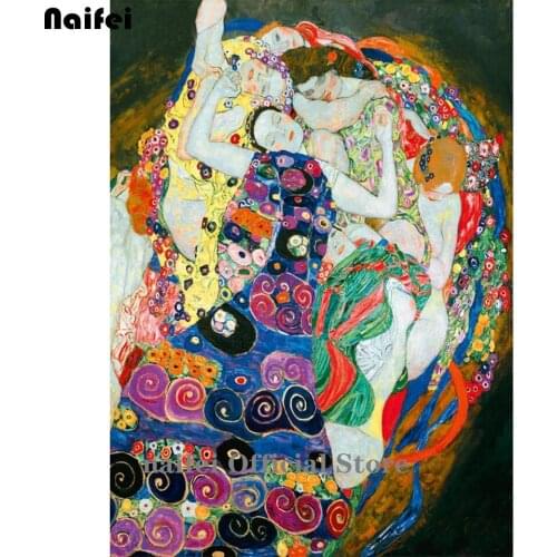 Gustave Klimt Maiden 5d Diy Diamond Painting Cross Stitch Full Square Round Drill Diamond Embroidery Kits Home Decor