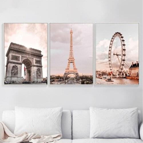 3 Pieces Full Square 5D Landscape Paris Tower Diy Diamond Painting London Eye Embroidery Round Mosaic Wall Art StickersZP-4454