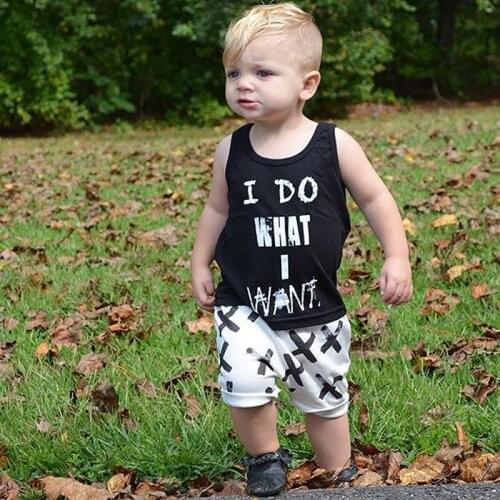 Newborn Baby Boy Clothes Set Summer Infant Outfit Letter Top + Short Pants Cotton 2pcs Suit Baby Toddler Clothing Vest 0-24M