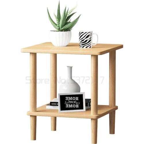 Sofa small side table Mini Nordic solid wood bedside table simple modern creative tea table square table