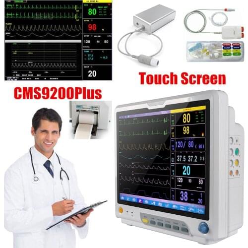 CONTEC CMS9200 Plus 15'' TFT Disply Multi-Parameter Patient Monitor Medical Machine SPO2 Heart Rate Monitor ETCO2&IBP&Printer