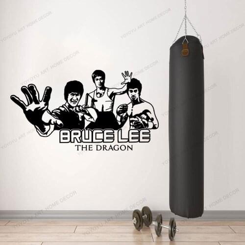 Bruce Lee Karate Star Vinyl Removable Wall Sticker Art Mural Room Home Living Room Decoration Boxing Hall Decoration CX808