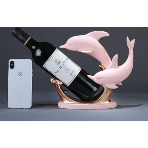 Nordic Creative Dolphin Wine Bottle Holders Living Room Decorative Cabinet Red Wine Display Storage Racks Decoration Maison