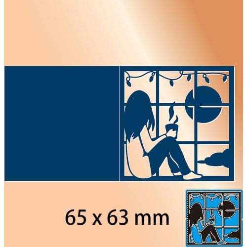 New Metal Cutting Dies Scrapbooking Drinking Coffee and Watching the Sunset DIY Album Paper Craft Embossing Stencil 65*63mm