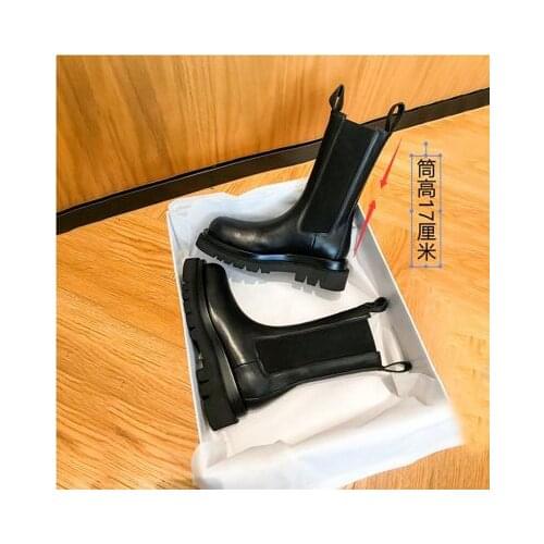 New Luxury Chelsea Boots Women Ankle Boots Chunky Winter Shoes Platform Ankle Boots Slip On Chunky Heel BV Boot Brand Designer