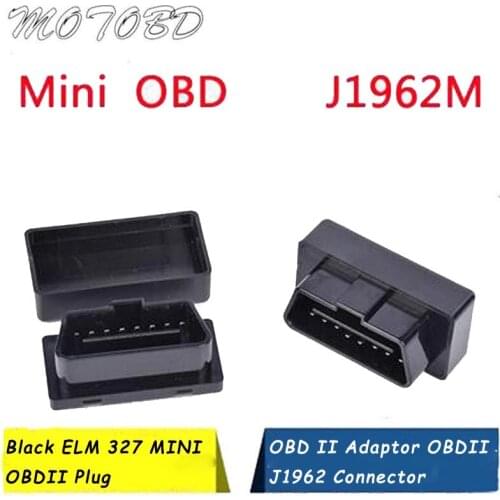 New Arrival 10MM 14MM 20MM Black ELM 327 MINI OBDII Plug OBD2 Connector OBD 2 16 Pin OBD II Adaptor OBDII J1962 Connector