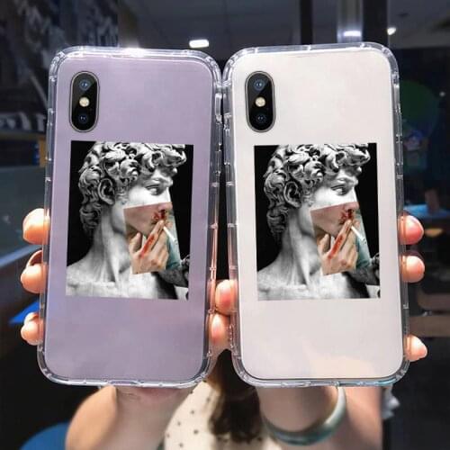 New Shockproof Phone Case for IPhone 11 12 Pro Max SE 2020 6s 7 8 Plus X XS Max XR Funny Art Hand Creation of Adam David Cover