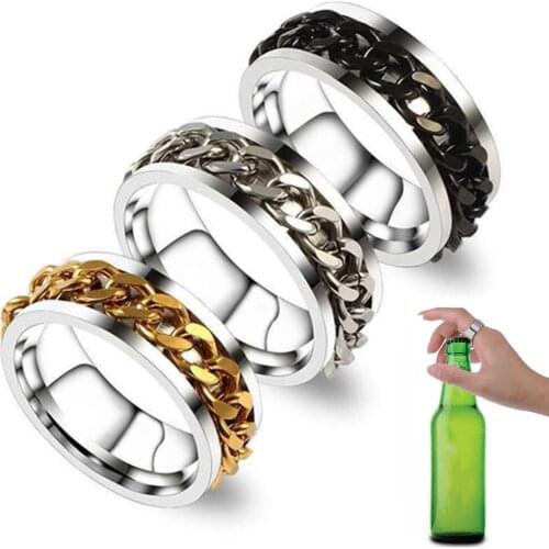 Ring Opener Mini Bottle Opener Titanium steel Finger Ring Ring-shape Bottle Beer Cap Opening Remover Kitchen Gadgets Ring Opener