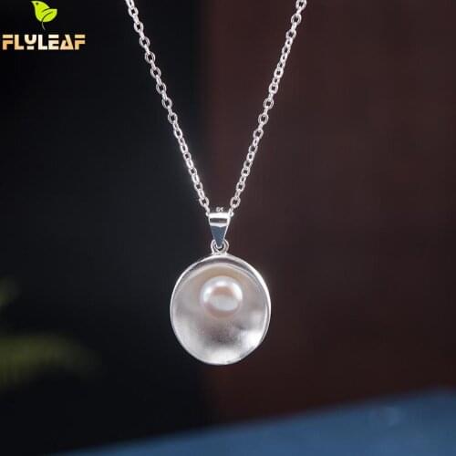925 Sterling Silver Oval Pearl Necklace Women Original Handmade Lady Student Birthday Present Fine Jewelry Flyleaf