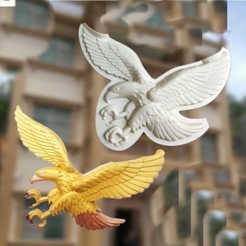 100cm/39.37in GRC GRG ABS Plastic Classic Style Fly Eagle Precast &Cast in Place Home / Villa Wall Decor Concrete Applique Mold