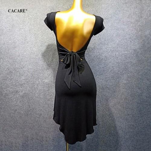 CACARE Sexy Latin Dance Dress Women Latina Salsa Latin Dance Competition Dresses Fringe CHEAP SALE D0822 Split Hem Backless