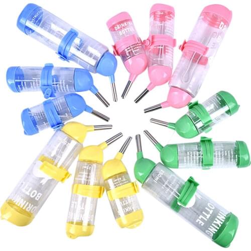 1PCS Plastic Hamster Drinker Water Bottle Dispenser Feeder Hanging Pet Dog Guinea Pig Squirrel Rabbit Drinking Head 80/125/250ml